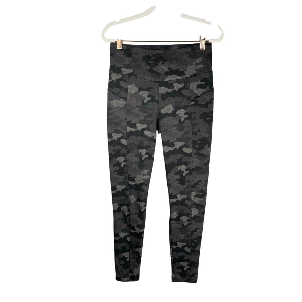 Cabi Leggings Small Gray Black ATC Camo Camouflage Ponte Knit 3931 Outdoors Gym